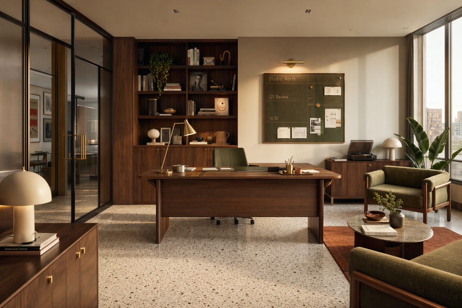 Warm modern office interior